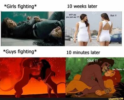 Guys ﬁghting* - iFunny :) Funny memes about girls, Ironic memes, Memes