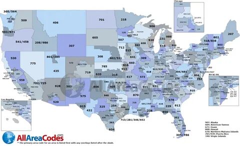 Area Code Map Usa - Wales On A Map