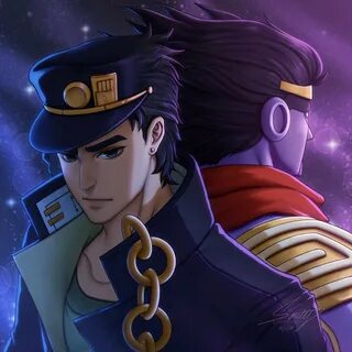 Jotaro Kujo and Star Platinum Fan Art + Speedpaint video Ani