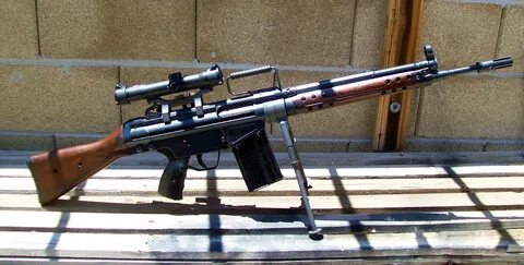G3/HK91 with "heavy" bipod, wood furniture and Hensoldt 4x s