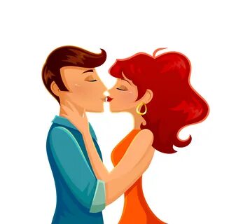 Couple Kissing Silhouette Cartoon - Draw-felch