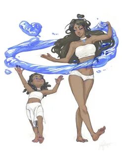 Kya and Katara - First Waterbending Lesson" by Sasha Palacio