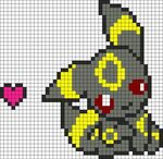 Umbreon Chibi V3 Kandi Pattern Pixel art pokemon, Pixel art 