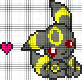 Umbreon Chibi V3 Kandi Pattern Pixel Art Pokemon Pixel Art G