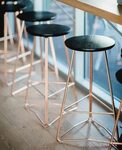 cool Rose Gold and Black bar stools.... by http://cool-homed