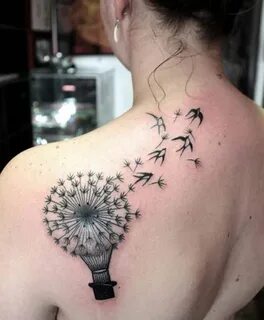 50 Devastatingly Delightful Dandelion Tattoos Balloon tattoo