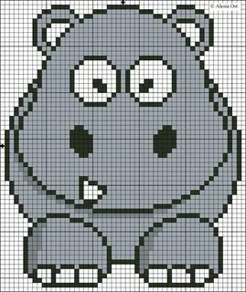 X-Stitch Magic: Cartoon Hippo Cross stitch animals, Cross st