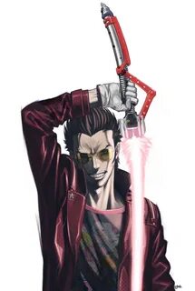 Travis Touchdown from the No More Heroes Series Game-Art-HQ