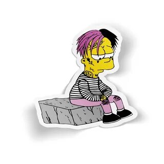 Купить стикер RIP Lil Peep (Bart Simpson)