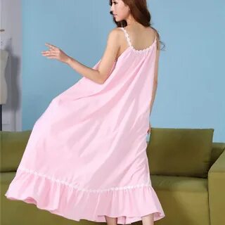 Fashion 100% cotton white spaghetti strap sexy nightgown roy