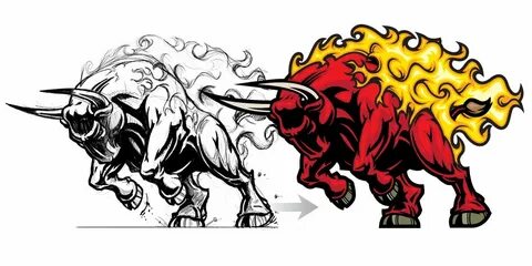 Free Charging Bull Drawing, Download Free Charging Bull Draw