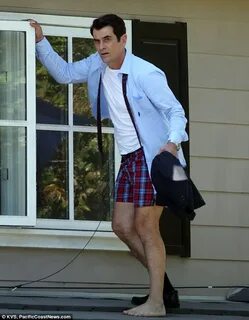 Modern Family's Ty Burrell loses trousers as he films roofto