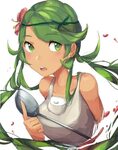 Safebooru - 1girl absurdres apron green eyes green hair high