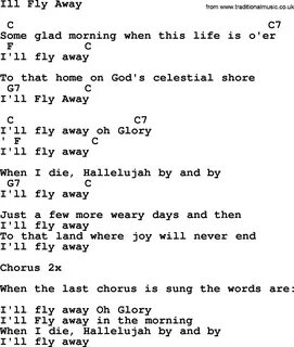 Johnny Cash song: Ill Fly Away, lyrics and chords