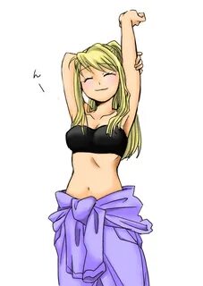 Safebooru - 1girl armpits arms up aumitohi bandeau bare arms