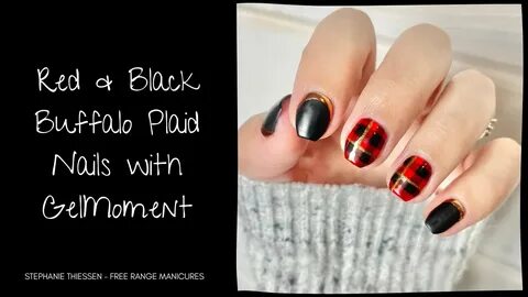 Red and Black Buffalo Plaid Nails with GelMoment - YouTube