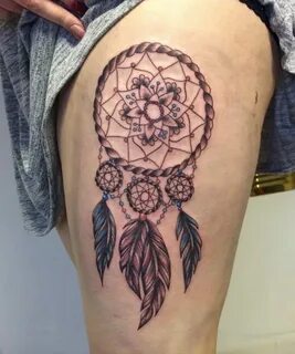 Dream Catcher Tattoo On Thigh Designs, Ideas and Meaning - T
