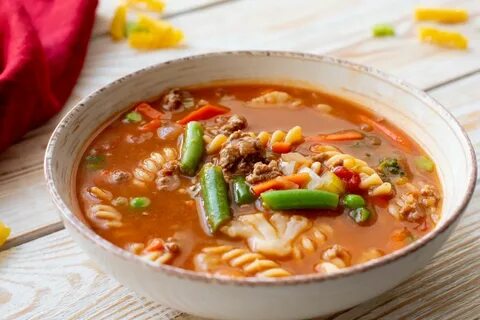 Mom's Vegetable Beef Noodle Soup - The Cookin Chicks Recipe 