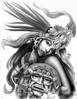 DIOSA GUERRERA AZTECA ILUSTRACIÓN Aztec tattoo designs, Azte