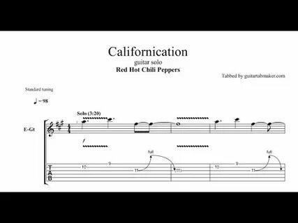 Californication solo TAB - electric guitar solo tabs (Guitar