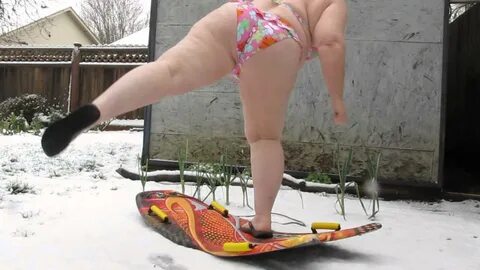 BBW Bikini Snow Surfin' - YouTube