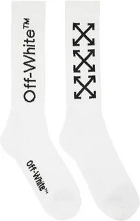 Calf-high stretch cotton-blend jersey socks in white. 