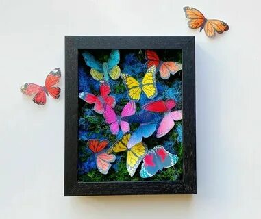 Easy Spring Shadow Box Idea Craft Diy butterfly, Crafts, Pap