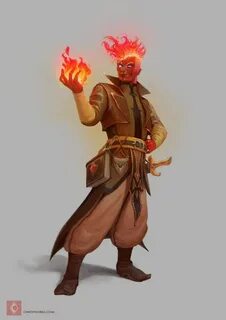 fire genasi dude 2 Dnd characters, Dungeons and dragons char