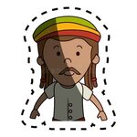 Jamaican Man Character Icon Stock Illustration - Illustratio
