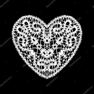 Dantel kalp tasarım öğesi Vektörel çizim © image4stock Vektö
