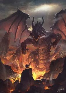 The demon dragon, JIE .L Dragon art, Fantasy dragon, Dragon 