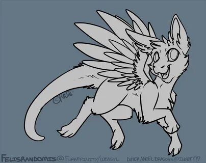 Free to Use Dutch Angel Dragon Lineart! READ RULES. by Felis