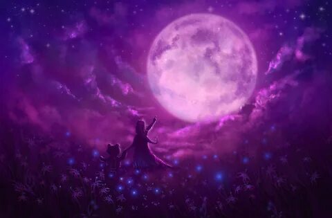Обои луна, Фиолетовый, пурпур, небесное явление, астрономиче