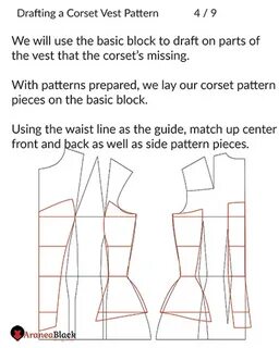 Tutorial : How to draft a corset vest pattern - AraneaBlack