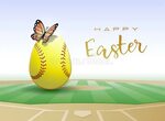Happy Easter. Sports Greeting Card. a Realistic Easter Egg i
