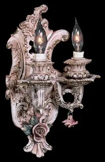 Capodimonte Made in Italy Wall Light Sconce with 2 Lights Ne