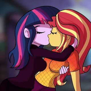 #2633402 - safe, artist:tjpones, sci-twi, sunset shimmer, tw