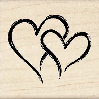 Inkadinkado Mounted Rubber Stamp - Two Hearts In One Two hea