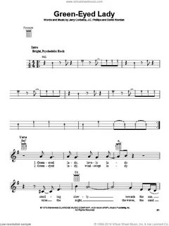 Sugarloaf - Green-Eyed Lady sheet music for ukulele (PDF)