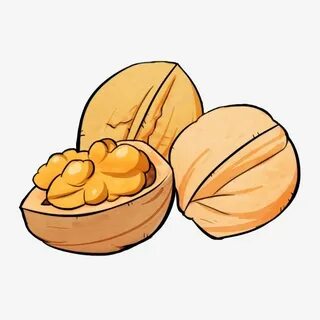 Nut Walnut Cartoon Snack, Nut Clipart, Snacks, Nuts PNG Tran