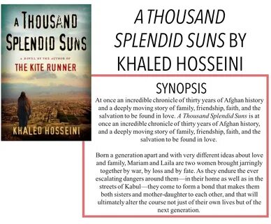 Ryley Reads: A THOUSAND SPLENDID SUNS BY KHALED HOSSEINI - B