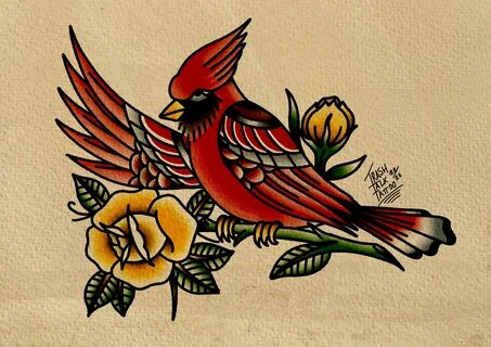 Cardinal Tattoo Print Etsy
