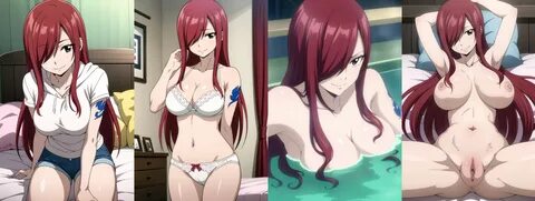 erza scarlet, fairy tail, tagme, ai generated, breasts, female, female only