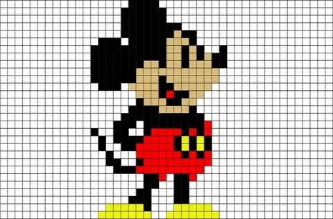 Mickey Mouse Pixel Art (avec images) Dessin pixel, Mickey mo