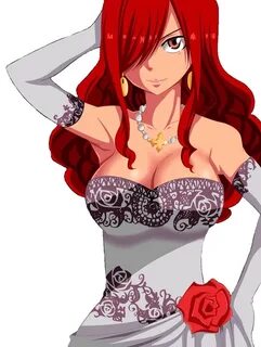 Safebooru - 1girl breasts dress earring erza scarlet fairy t
