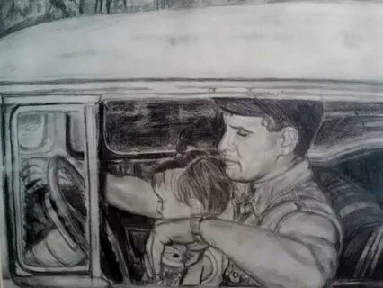Pencil Drawing Father Daughter Pencil Art Drawing