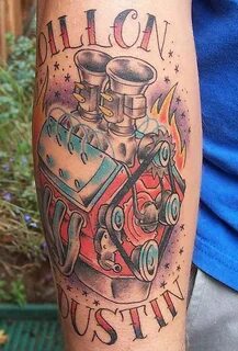 Engine tattoo, Chevy tattoo, Tattoos