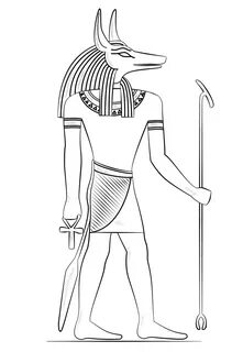 Anubis God Of Death Coloring Page - Free Printable Coloring 