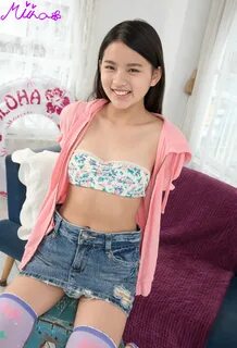 Safebooru - 1girl asian bikini black hair denim skirt floral