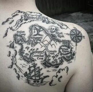 Neverland Map Girls Back Best tattoo ideas & designs Disney 